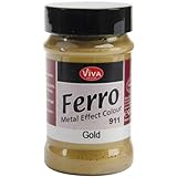 Viva Decor 3-Ounce Ferro Metal Effect Textured Paint, Gold