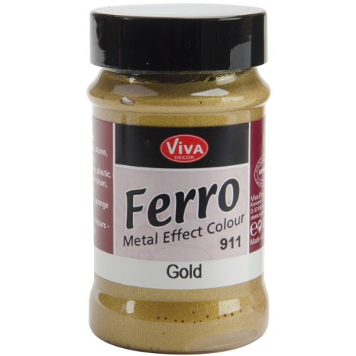 Viva Decor 3-Ounce Ferro Metal Effect Textured Paint, Gold