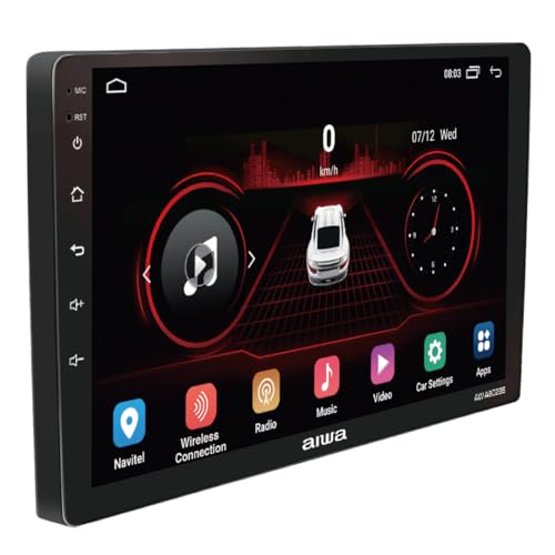 Aiwa Autoestéreo AW-A802BS Android 11 Pantalla QLED 9″ HD Bluetooth 4.2 WiFi GPS USB AUX RCA 4×50W 2GB RAM 32GB CarPlay Android Auto Cámara Reversa Negro