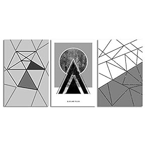 3 Piece Canvas Wall Art-Abstract Geometric-Canvas Prints Home Artwork Decoration for Living Room,Bedroom - 16"x24" x 3 Panels