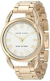 Anne Klein Women's AK/1178WTGB Gold-Tone Open Lug Bracelet Watch