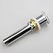 Polished Chrome Pop Up Sink Drain without Overflow, Bathroom Faucet Vessel Vanity Sink Drain Stopper