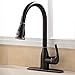Solid Brass Single Handle Pull Out Sprayer Antique Black Kitchen Faucet, Pull Down Kitchen Sink Faucet Without Deck Plate