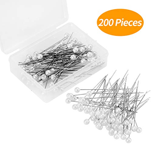 Senkary 200 Pieces Corsages Pins Ball Pearl Pins Flower Pins Floral Pins Straight Head Pins Wedding Bouquet Pins (2.6 Inch) - Thumbnail 7
