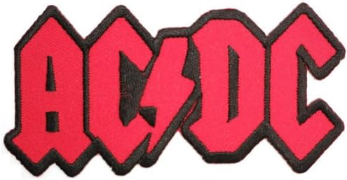 ACDC AC/DC Red Logo Iron On Sew On Embroidered Patch 4.5"/13cm x 2.2"/5.8cm BY MNC SHOP
