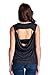 Laclef Women's Super Soft Knit Cowl Back Yoga Tank Top (Large, Black)