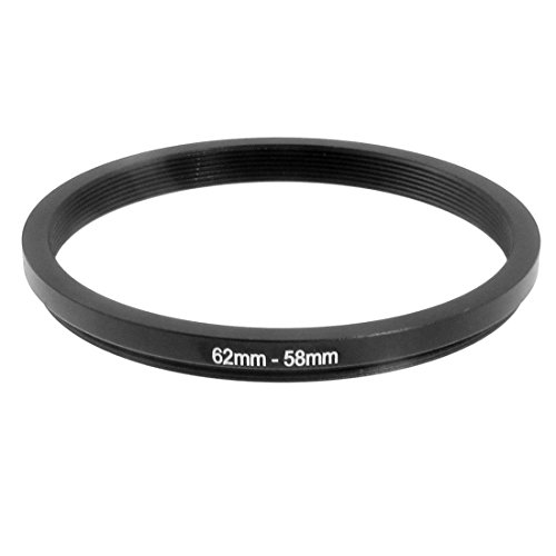 uxcell 62mm-58mm 62mm to 58mm Black Step Down Ring Adapter for Camera