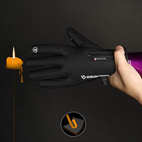Heitaisi Unisex Warm Windproof Waterproof Gloves Touch Screen Non-Slip Gloves for Outdoor Sports Running Cycling Hiking Riding - Thumbnail 2
