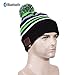 Zibaar Bluetooth Beanie Bluetooth Hat Bluetooth Beanie Hat Headphone Beanie Combined with Bluetooth V4.1 Bluetooth Headset and Mic, Hands Free Talking for Mobile Phones, Unisex Green with Pompom