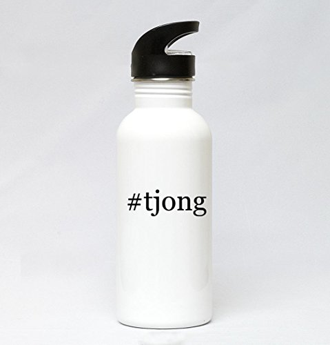 20oz Stainless Steel White Hashtag Water Bottle - #tjong