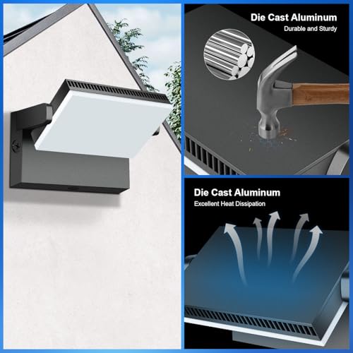 ledmo 150W Outdoor LED Spotlight 17000 lm, 360°, Cool White 6000K, IP65 | 17000 lm cool white 6000 K light for large areas; 360° panel and black aluminium body, ideal for garage and workshop
