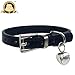 CatYou Small Jingle Bell Leather Pet Collar for Cats Baby Puppies Dogs, Adjustable 8.5