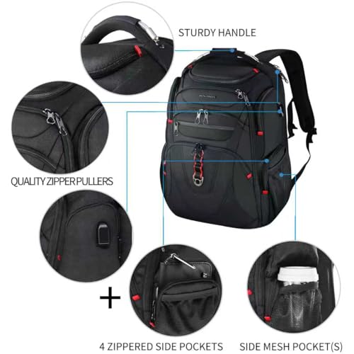 KROSER Travel Laptop Backpack Heavy Duty Computer Backpack with Hard Shell Saferoom RFID Pockets Water-Repellent Business College Daypack Stylish School Laptop Bag for Men/Women