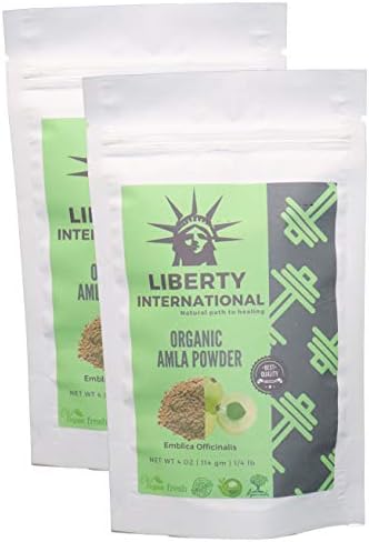Liberty International Organic Herbal Amla Powder For Hair Growth, Face, Skin & Hair Care (228G) (2 X 114 Gm) (Pack Of 2) Certified NT2309