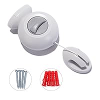 Drynatural Retractable Clothesline Wall Mounted 11.5ft Long Single Line Washing Line for Hanging Drying in Bathroom Laundry Hotel, White