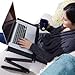 WorkEZ Best Adjustable Laptop Cooling Stand & Lap Desk for Bed Couch w/Mouse Pad. Ergonomic Height Angle tilt Aluminum Desktop Tray Portable MacBook pro Computer Riser Table Cooler Folding Holderthumb 1