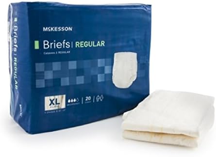 Adult Disposable Brief Diaper, XL, Extra Large, Moderate Absorbency, McKesson BRCLXL - Case of 60