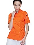 XinAndy Women's Chef Coat short sleeves