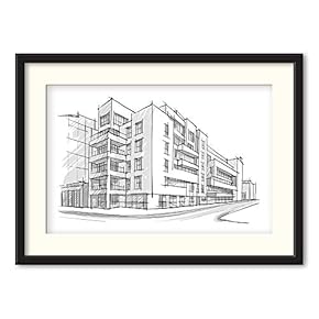 Black Paper Framed Canvas Wall Art for Living Room, Bedroom Black and White Structure Canvas Prints for Home Decoration Ready to Hanging - 23x31 inches