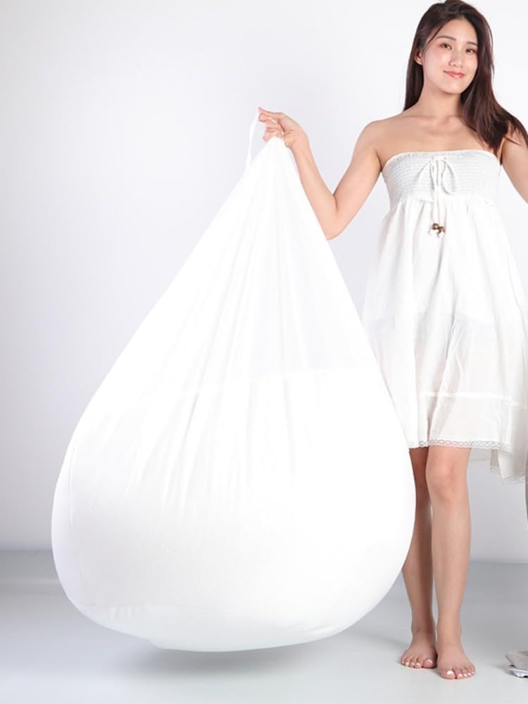 Photo 1 of Inner Liner Cover for Giant Bean Bag Chairs, Liner Sleeve for Adults Kids Teens Without Filling, Living Room Bedroom Round Lazy Sofa Chair Cover (No Filler), 5.3Ft, White