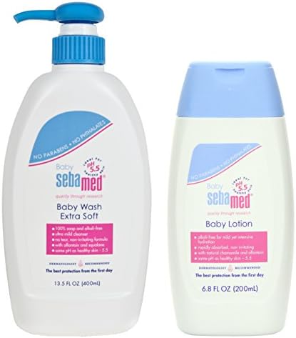 Sebamed Baby Wash Extra Soft 13.5 Ounce with Baby Lotion