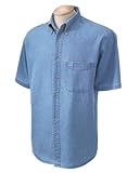 Harriton Men's Short-Sleeve Denim Shirt M550S