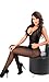 Amstt Women's Sexy Halter Sheer Lace Bodystocking Lingerie Backless Thigh Bodysuit (Black)