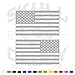 Skull Daddy Graphics USA American Flag Stickers Decals Compatible with Jeep Wrangler Rubicon Gladiator JL JT JK JKU TJ (Metallic Silver)