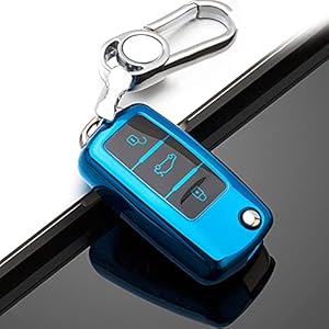 SDLWDQX TPU Autosleutel Case Shell, Fit Voor VW Golf Bora Jetta POLO GOLF Passat, Fit Voor Skoda Octavia A5 Fabia, Fit…