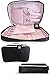 Eliza Huntley Jewelry Organizer 10.5” x 7” x 2” - Portable Jewelry Case - Ideal for Necklaces, Rings, Bracelets, Earrings, Watches – Black With White Piping – Stylish - Multifunctional