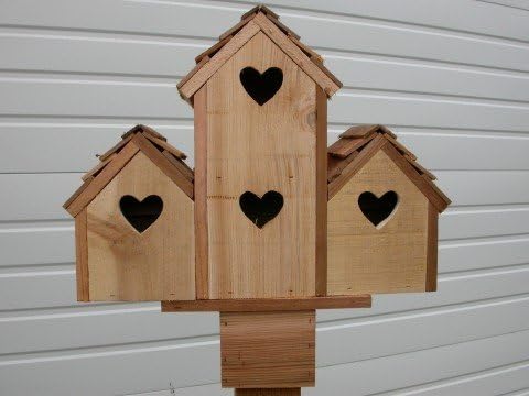 Cedarnest Cedar Birdhouse with 4 Seperate Compartments Hearts