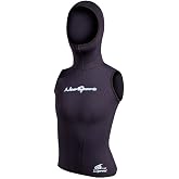 NeoSport Wetsuits Women's XSPAN 5/3mm Hooded Vest, Black, 8 - Diving, Snorkeling &amp; Wakeboarding