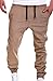 CrazyBegin Mens Outdoor Harem Running Jogger Bottom Pants,Casual Comfy Trousers With Elastic Taping Pockets Sweatpants Camel Medium