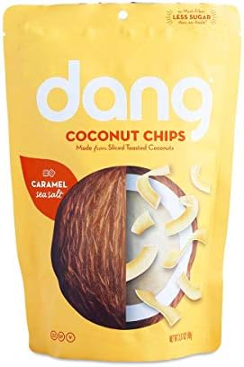Dang: Caramel Sea Salt - Coconut Chips Made from Sliced Toasted Coconuts Gluten, Free, Non-GMO - (2 Pack - 1.43 Oz. Bags!!!!!)