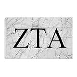Zeta Tau Alpha ZTA Light Marble Sorority Letter Flag Banner 3 x 5 Sign Decor