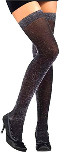 Rubie s costume co black/sl glitter thigh high costume