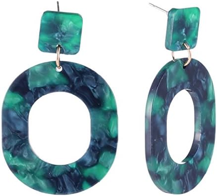 Szolno Acrylic Earrings for Women Fashion Cellulose Acetate Earrings Oval Pendient Fashion Jewelry