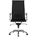 Poly and Bark Ribbed High Back Office Chair in Vegan Leather, Black