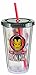 VANDOr LLC 26414 Marvel Iron Man 18 oz Acrylic Travel Cup with Lid and Straw, Red, Back, and Yellow -