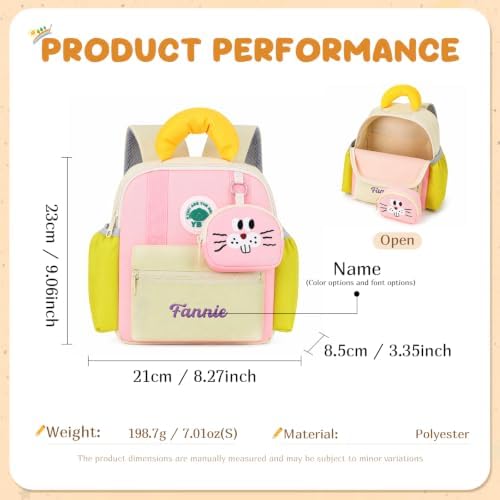 Mochila Personalizada Infantil con Nombre Mochila de Setas para Guardería y Preescolar Mochila Escolar con Bolsito Regalos para Niños y Niñas (#1)