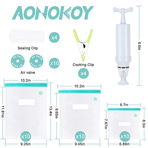 Sous Vide Bags 30 Reusable Vacuum Food Sealer Bags for Anova, Joule