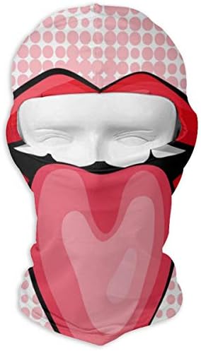 Sitear Red Lips Pop Art Personalized Full Face Mask Hood Neck Warm For Men And Women Outdoor Sports Windproof Sunscreen