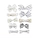 BonnyGirl Boutique Baby Girls Toddler Hair Bow Clips Barrettes with Hair Bows Holder (White)
