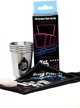 Shot Ski Kit - Instantly Transform Any Ski or Board Into a Shotski - 4 Shot Glasses Included