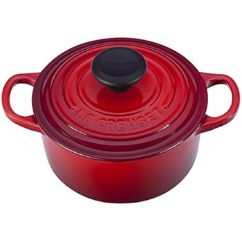 Le Creuset Signature Enameled Cast-Iron 1-Quart Round French (Dutch) Oven, Cerise (Cherry Red)