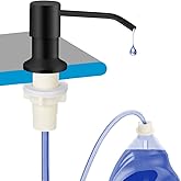 OHiHi Dish Soap Dispenser for Kitchen Sink, Countertop Sink Soap Dispenser Water Pump with 47” No-Spill Extension Tube Kit Design for Kitchen Bathroom, Easy to Press, No More Refills (Black)