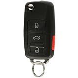 Replacement Keyless Entry Remote Flip Key Fob fits 2002 2003 2004 2005 VW Jetta, Golf, Passat (HLO1J0959753AM)