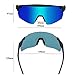 HTTOAR Cycling Glasses Sports Sunglasses with 3 Interchangeable Lenes for Men Women (Black blue)
