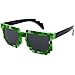 grinderPUNCH KIDS Children's 8-Bit Pixel Retro Novelty Gamer Sunglasses Ages 4+ Green