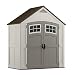 Suncast 6' x 3' Cascade Storage Shed - Natural Wood-like Outdoor Storage for Power Equipment and Yard Tools - All-Weather Resin Material, Transom Windows and Shingle Style Roof primary